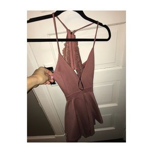 Like new pink float dress lace back